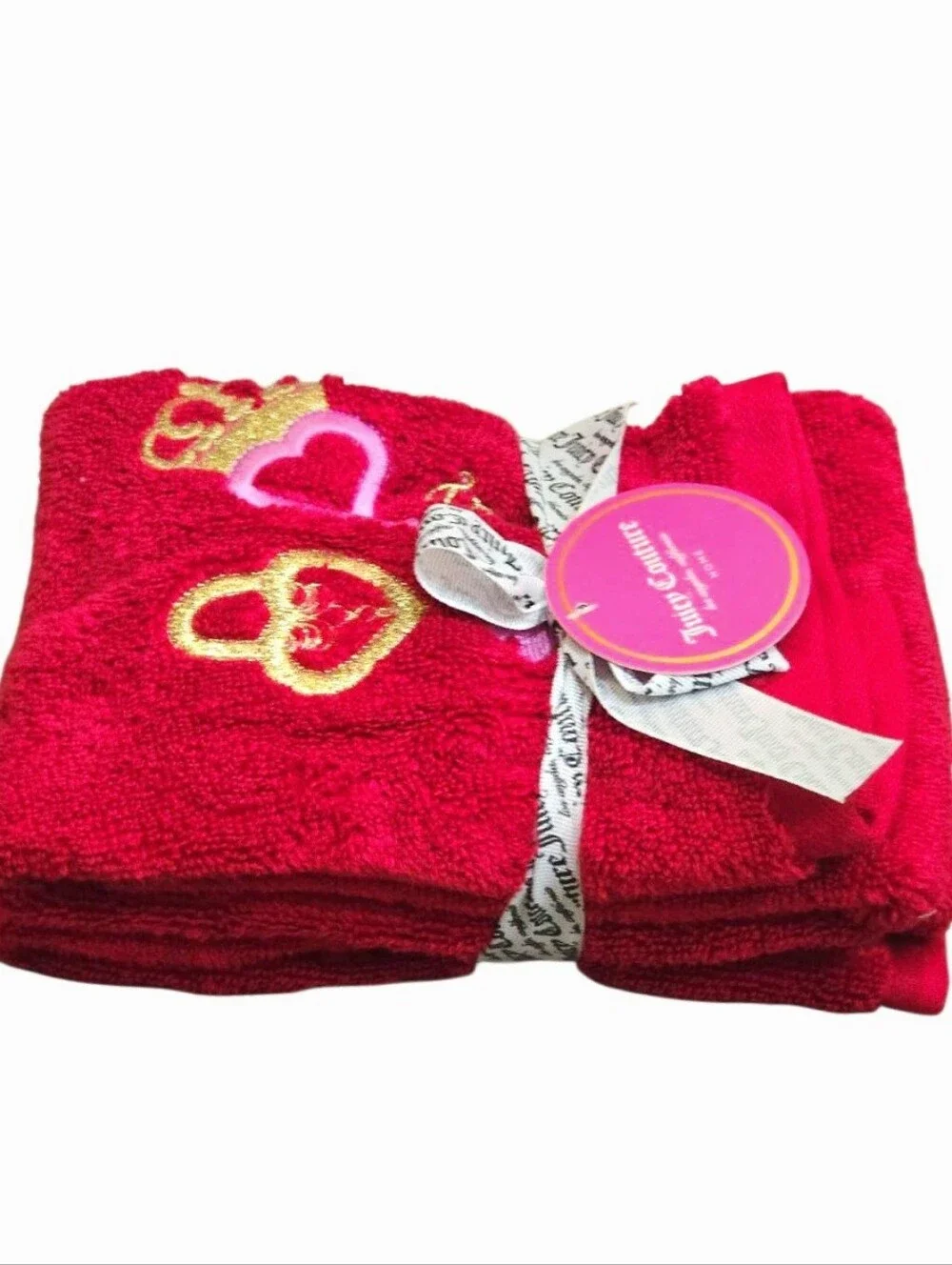 Juicy Couture Home Heart & Key Logo Embroidered Hand Towel Set